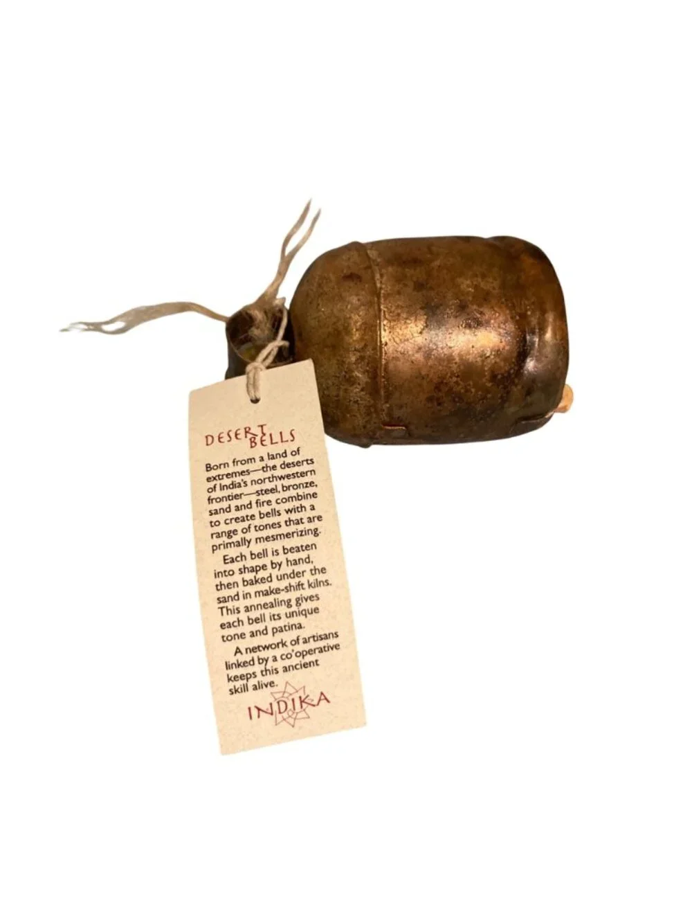 Handcrafted Rustic Desert Bell With Heart Dad Charm Bronze Patina